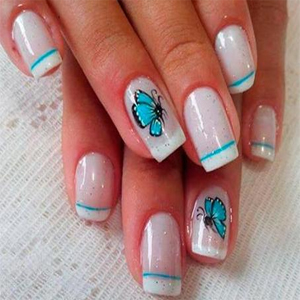 Unha decorada de borboleta