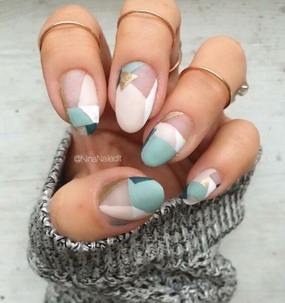 Unha decorada geométrica