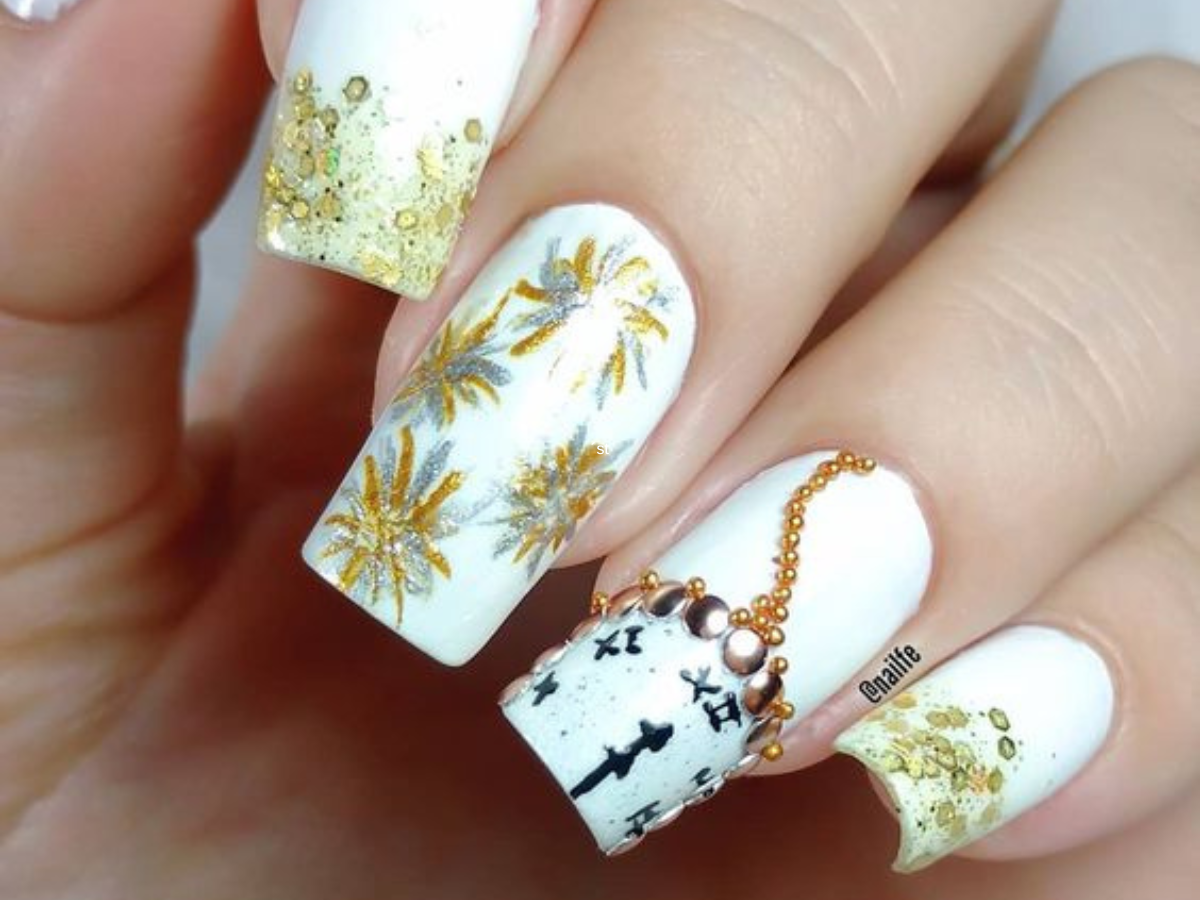 Unhas decoradas para o Reveillon 2024