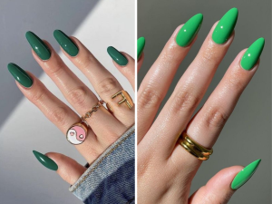 Unhas decoradas tons de verde - Foto Pinterest
