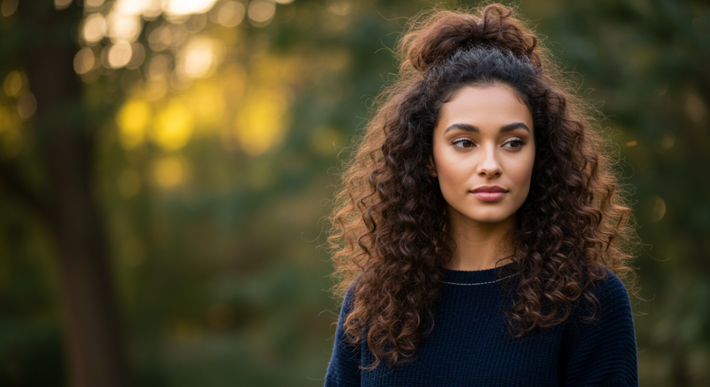 Semipreso com coque penteados que rejuvenescem