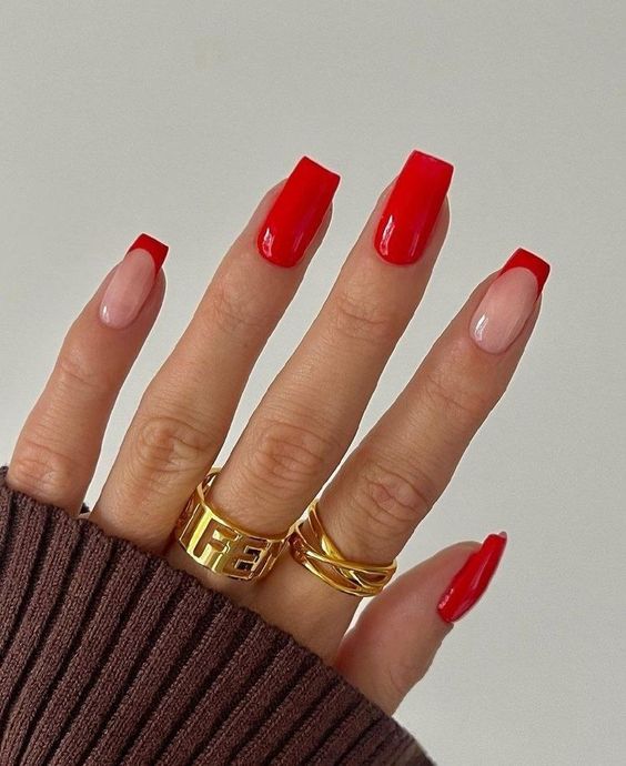 unha vermelha postiça