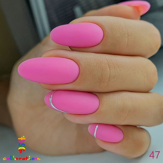 unhas decoradas em rosa