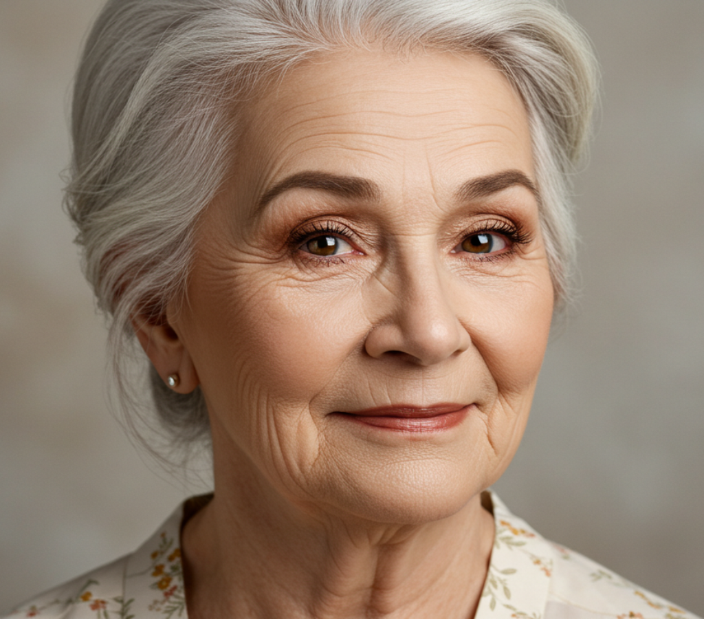 Olhos suaves com sombra marrom