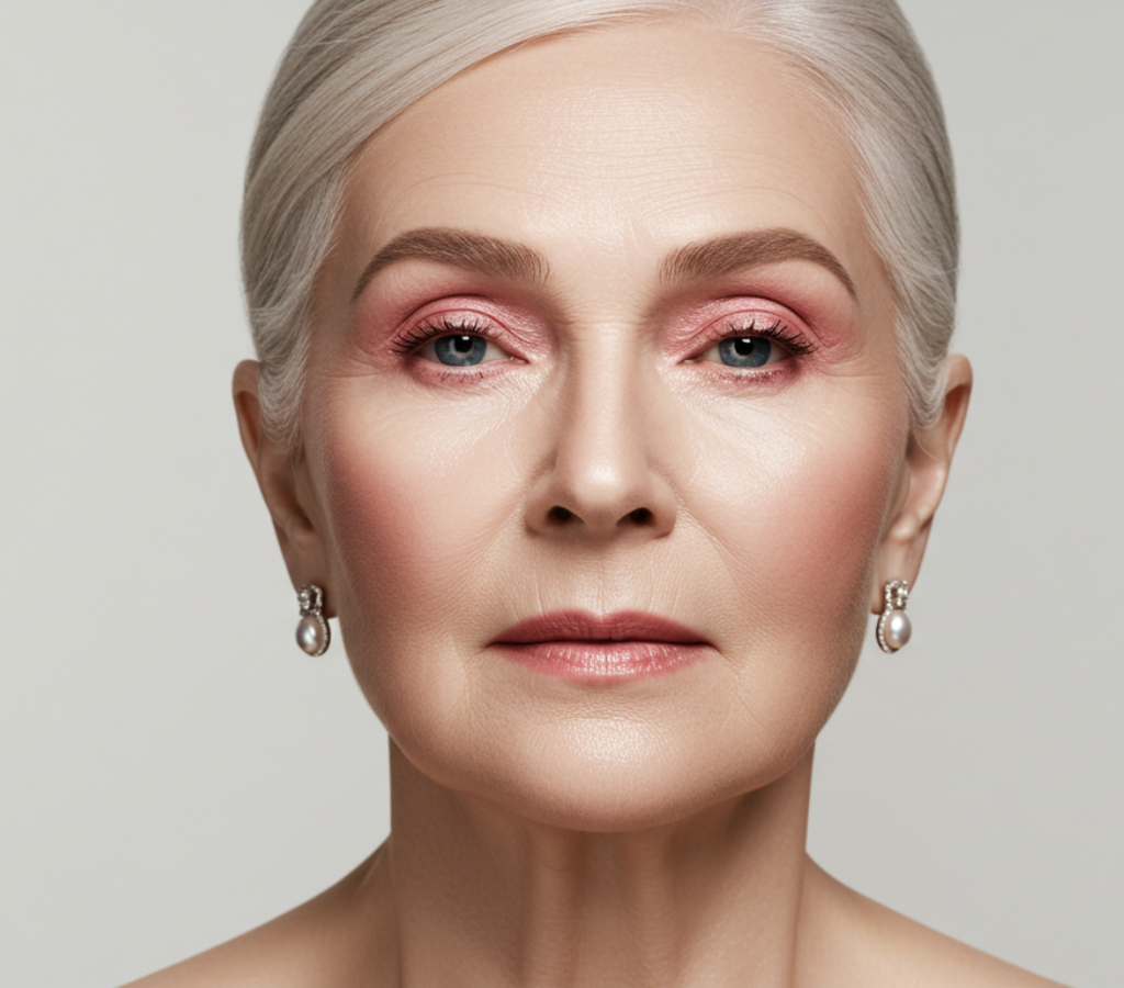 Sombra rosa e pele iluminada