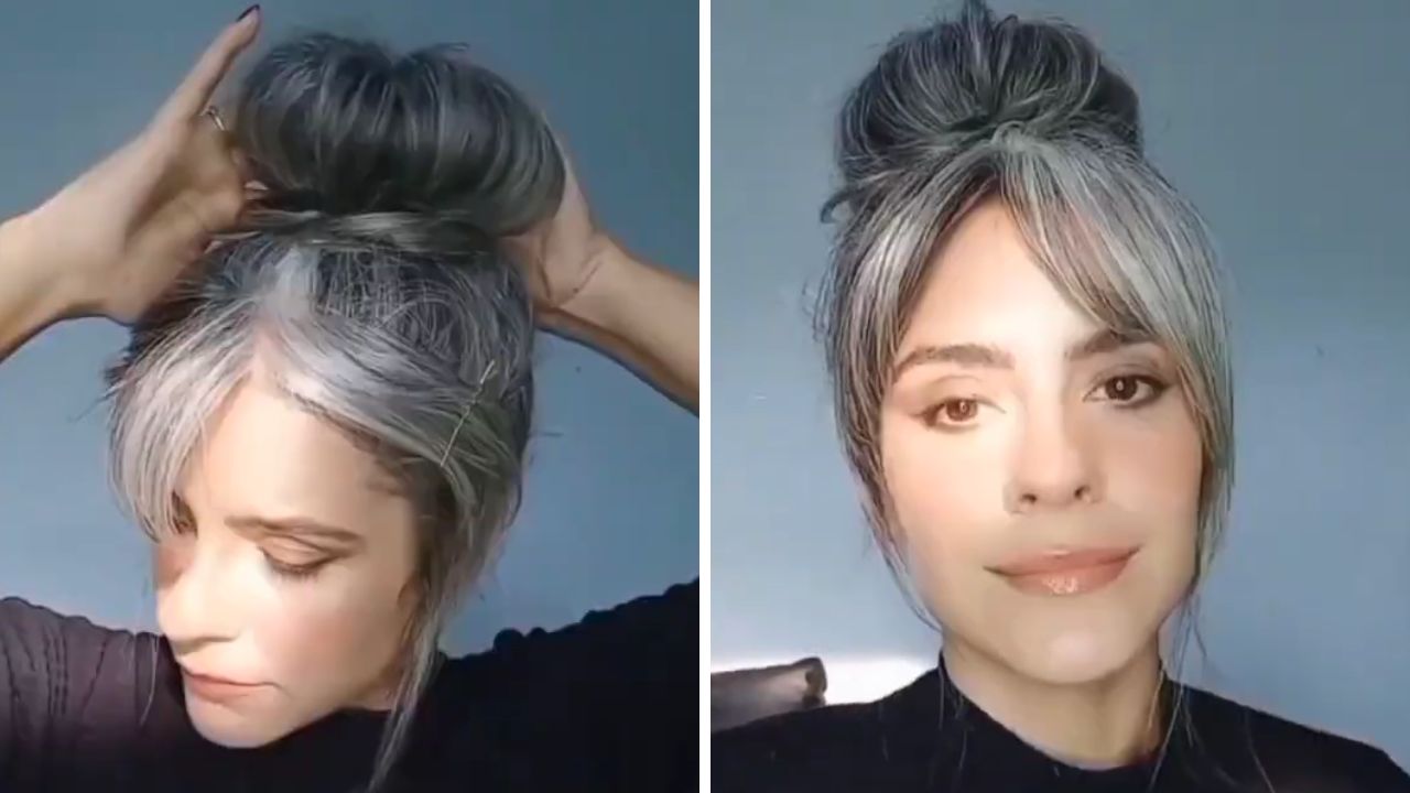 coque alto despojado e elegante