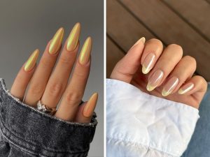 Amarelo cromado novo tom elegante para unhas