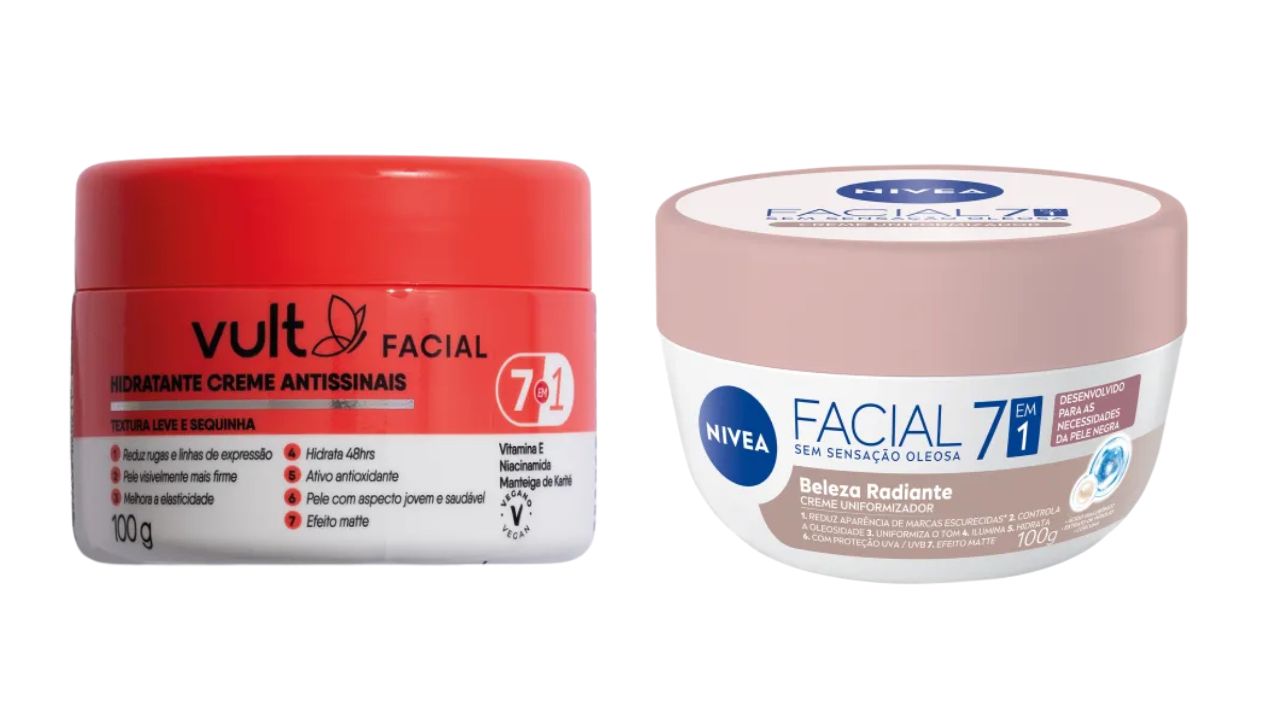 Creme Antissinais 7 em 1 da Vult e NIVEA Beleza Radiante 7 em 1