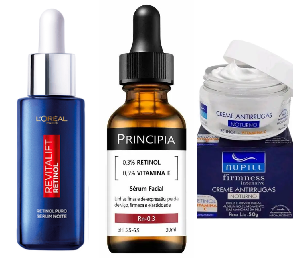 Cremes antissinais com retinol