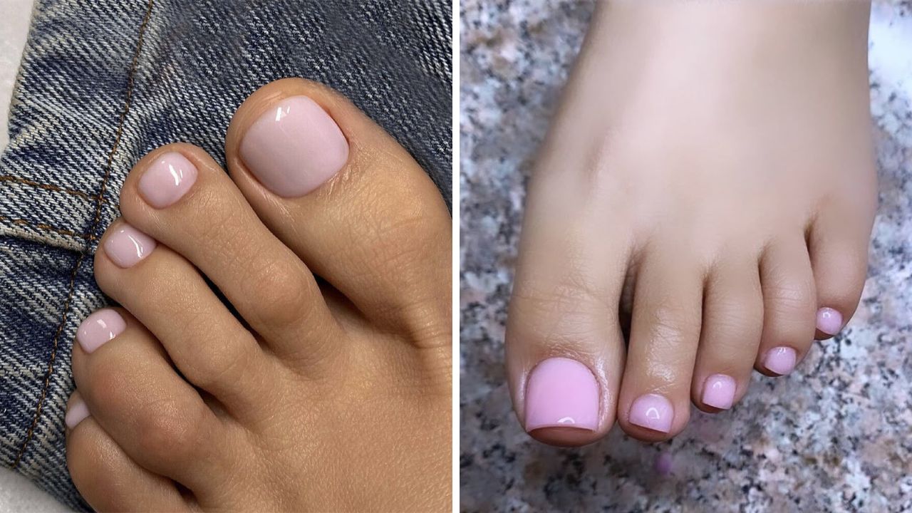 cor rosa-claro para unhas do pé
