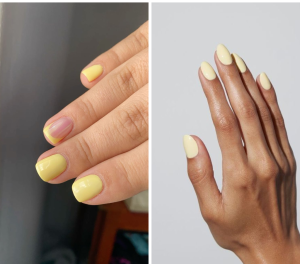 unha decorada amarelo pastel