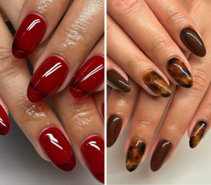 Unhas vibrantes no outono