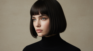 chanel com franja reta