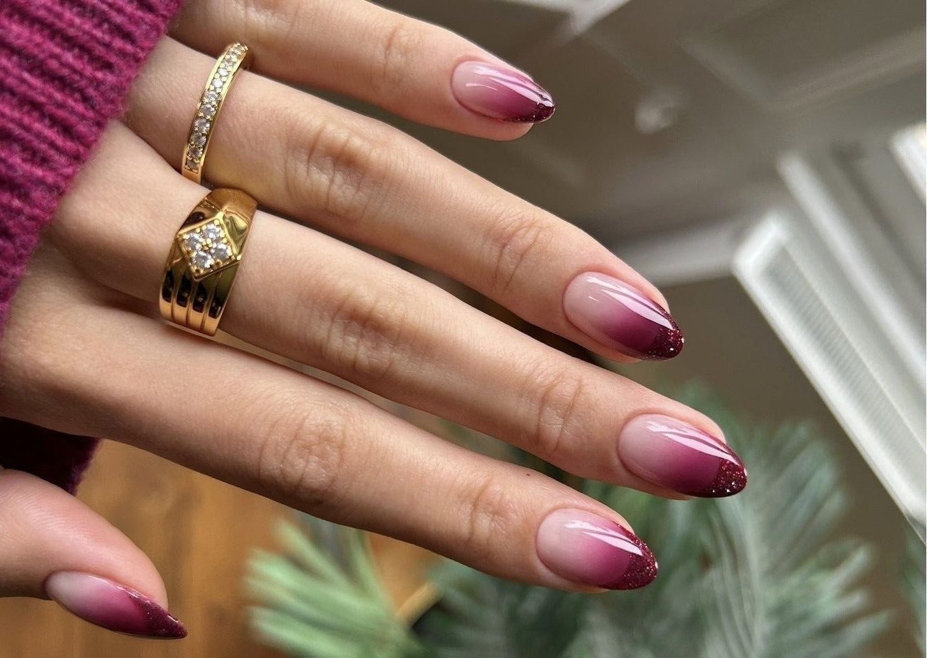 Unhas ovais esfumadas