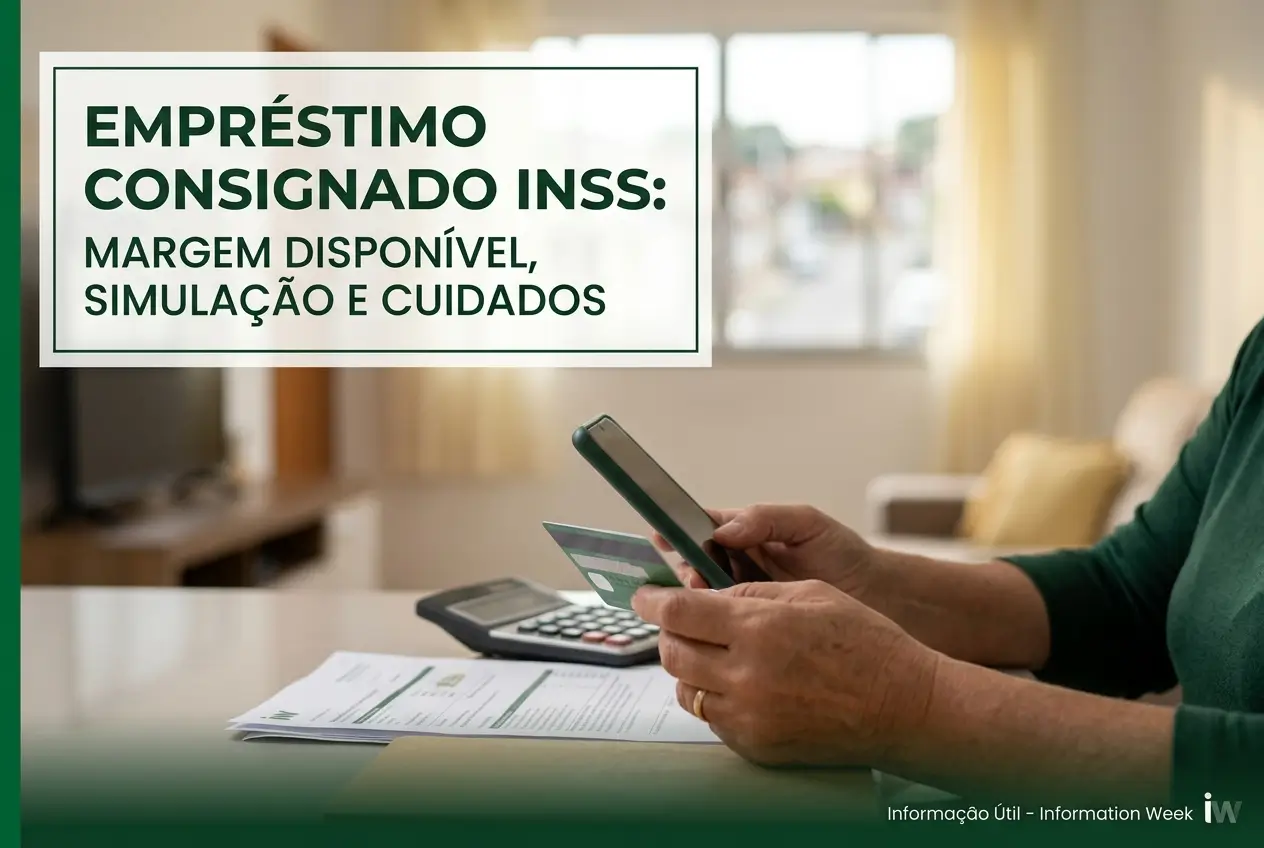 Mãos segurando smartphone e cartão com documentos e calculadora na mesa