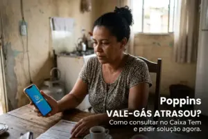 Mulher analisando o app Caixa Tem, educação financeira 2026